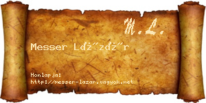 Messer Lázár névjegykártya